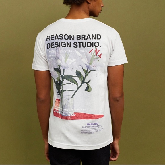NWT Reason Design Studio Men’s Limited Edition “Built To Last” White Tee Large - Picture 3 of 7